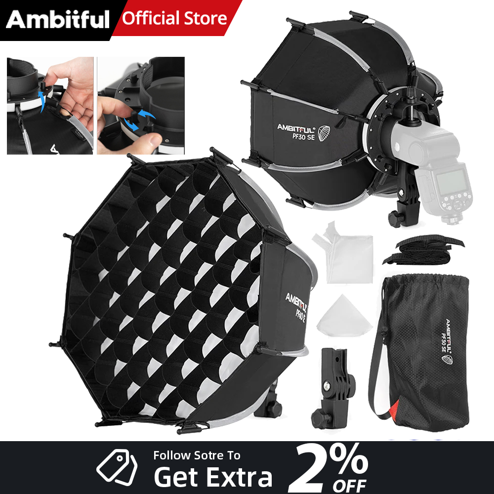 Godox Speedlite Flash - AMBITFUL PF30/PF40 30cm/40cm ミニスピードライト ポータブル オクタゴン