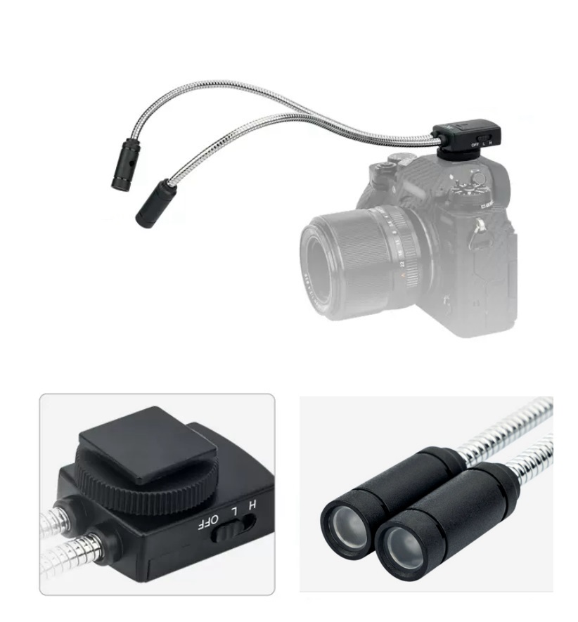 Photography Lighting Position - マイクロスラrカメラマクロ撮影LEDライト、写真照明、ランプヘッド、無料の調整位置、canon、Nikon、Fuji、2個