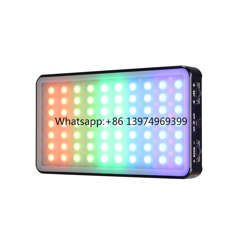 Photography Still Life Lighting - ポータブル充電式RGB LEDピクセルパネルライト、DSLRカメラ用ビデオ写真照明、写真撮影やメイクアップ用、コールドシュー対応
