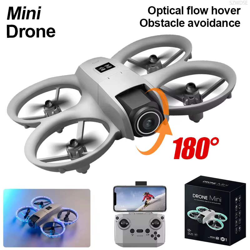 Photography Lighting Position - 新型2026ミニ折りたたみ式ドローン ライト付き 4K空撮カメラ オプティカルフローポジショニング クアッドコプターヘリコプター ドローンおもちゃ