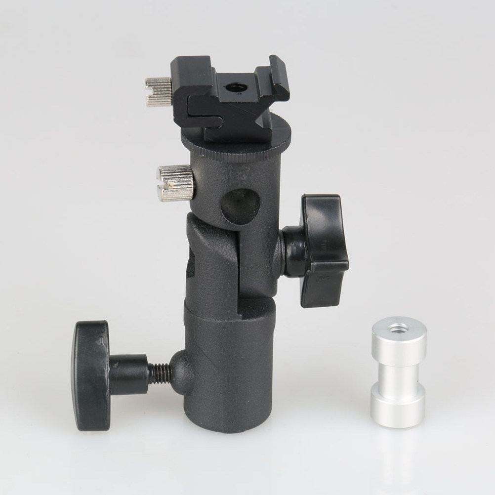 Photography Lighting Position - 写真撮影用調整可能なフラッシュライトスタンドアダプターブラケット、水平・垂直位置調整可能、頑丈な金属製フラッシュランプホルダー