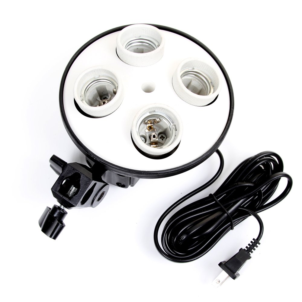 Photography Using Lighting - E27ベース4ランプホルダー電球ソフトボックスキットに使用写真スタジオ用4 in 1
