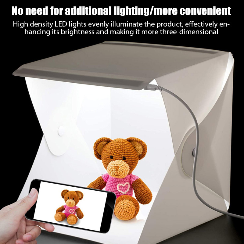 Photography Lighting Case - ライトボックス ミニフォトスタジオボックス 23*22*24cm 撮影ボックス ライトスタジオ 撮影テントボックスキット