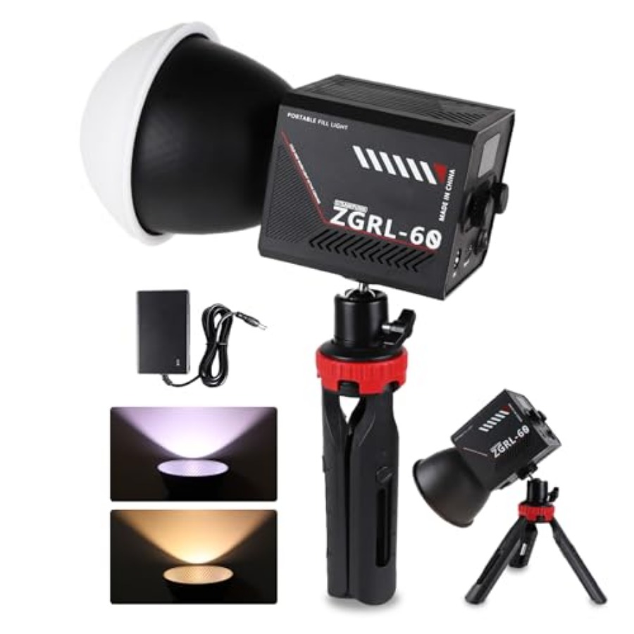 Photography Lighting Studio - 60W COB LED ビデオライト ハンドヘルド ポータブル