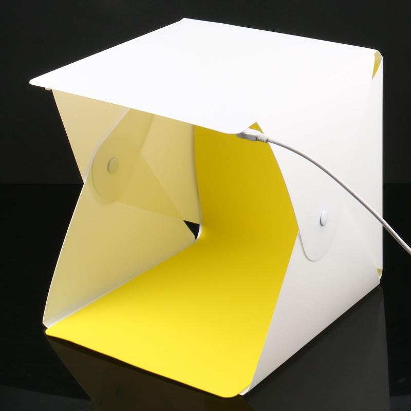 Photography Lighting Case - ポータブルLEDフォトスタジオライトボックス折りたたみ式写真撮影用LEDフォトスタジオテントUSBミニライトボックス（2/4/6色背景付き）