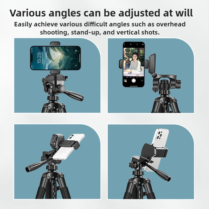 Photography Lighting Position - スマートフォンカメラ三脚、シングルポジション・3ポジション撮影、ライトオプション付き、ライブビデオストリーミング・写真撮影用三脚
