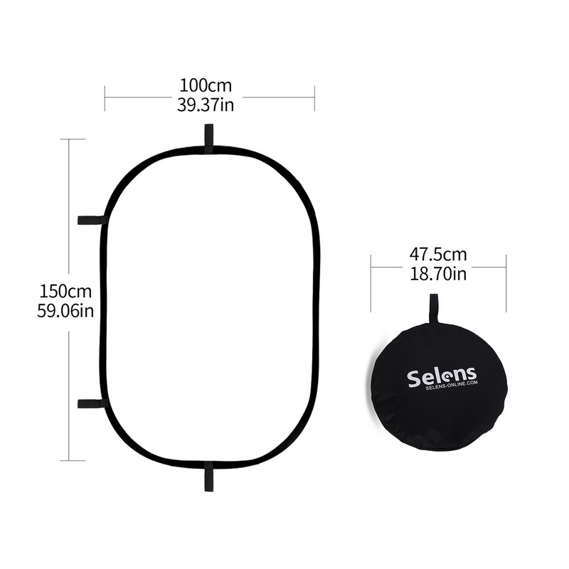 Video Light Panel Led - Selens 100x150cm 半透明反射板、拡散板、折りたたみ式ソフトライトボード、ポップアップパネル。写真スタジオ、ポートレート、ビデオ撮影用。