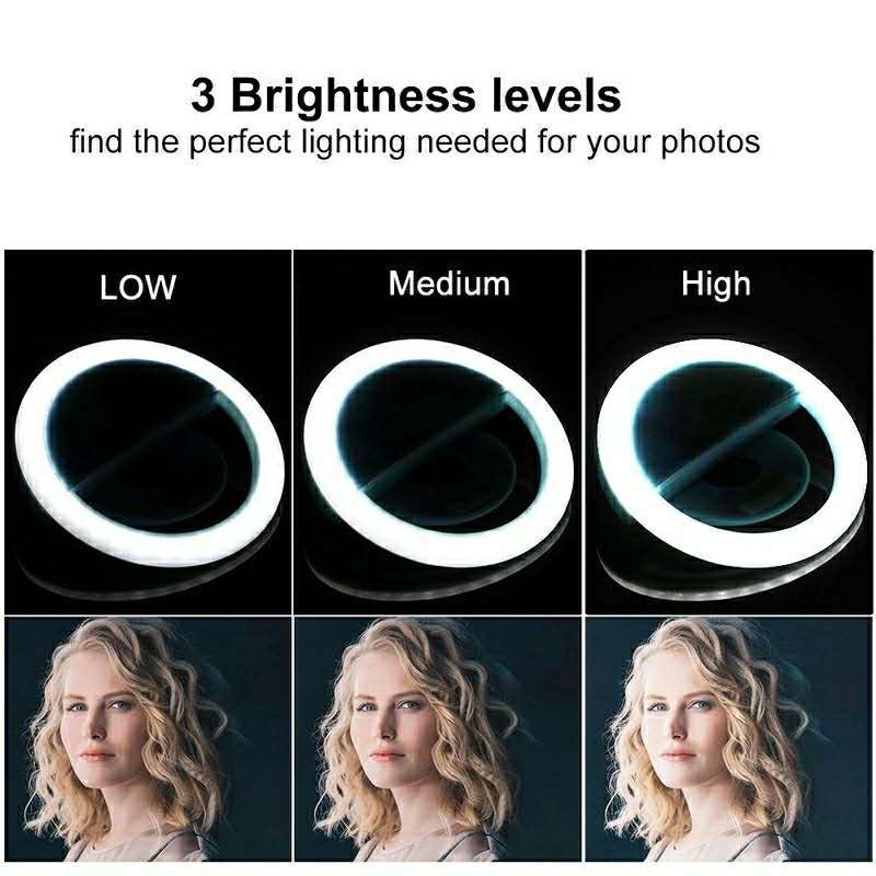 LEDセルフィーリングライト,3レベル調整モード,USB充電 - Photography Lighting Studio のレビューと価格