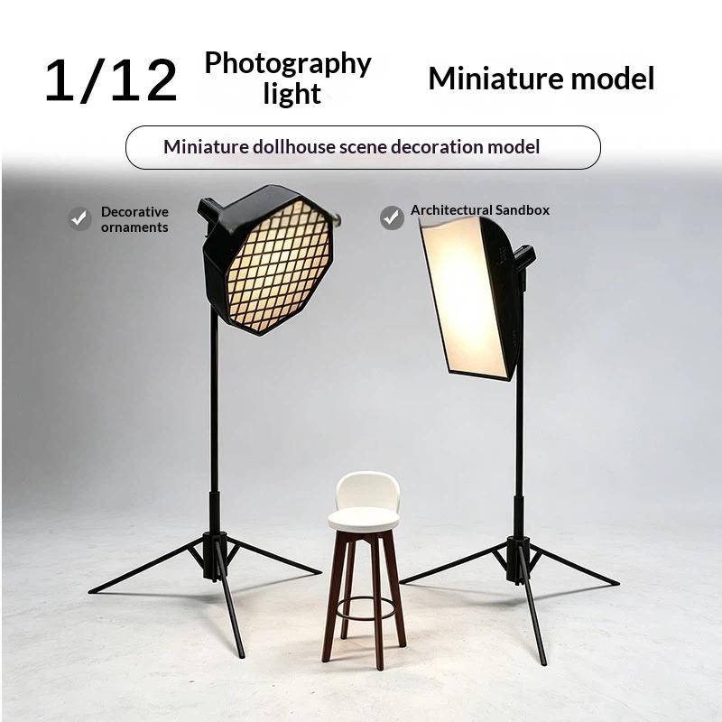 1/12スケール ミニチュア写真スタジオアクセサリーセット  - Photography Lighting For Studio のレビューと価格