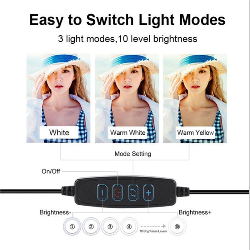 調光可能なLEDリングライト、電話用USB自撮りランプ、ライ - Photography Lighting Studio のレビューと価格