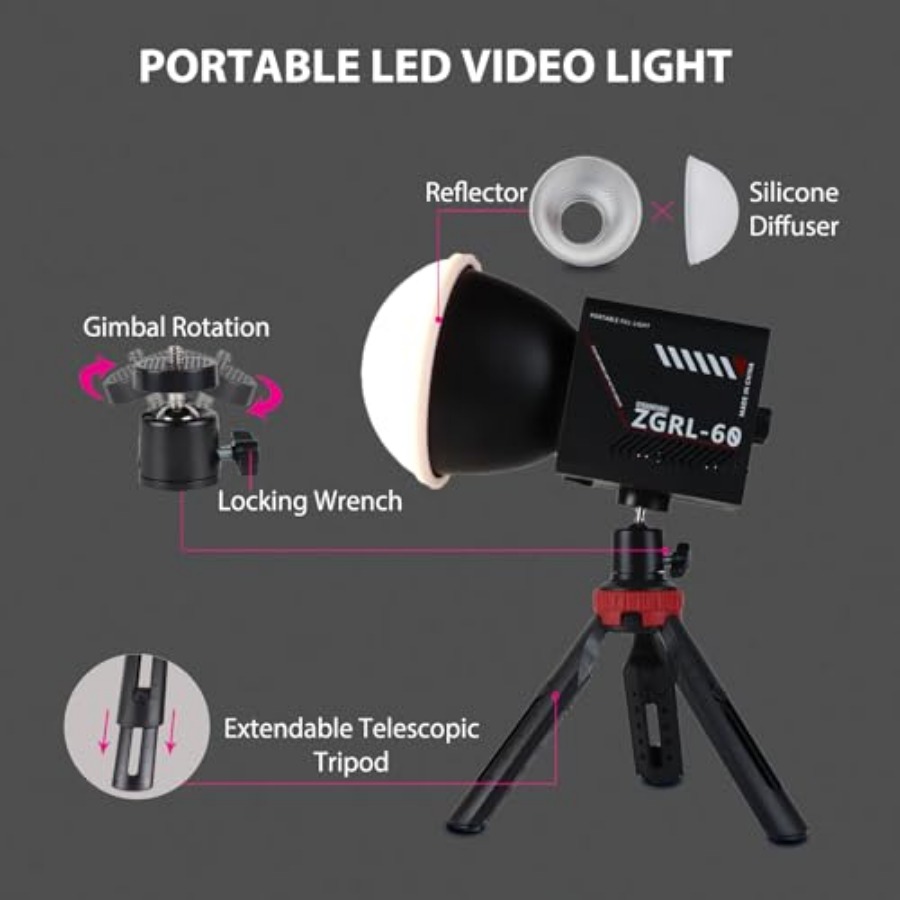 60W COB LED ビデオライト ハンドヘルド ポータブ - Photography Lighting Studio のレビューと価格