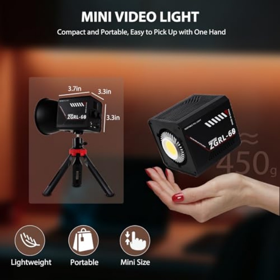 60W COB LED ビデオライト ハンドヘルド ポータブ - Photography Lighting Studio のレビューと価格