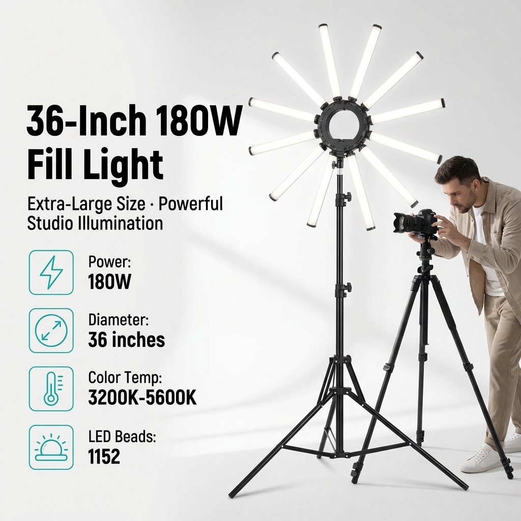 12アームマルチチューブ写真撮影照明キット 180W大型LE - Photography Lighting Studio のレビューと価格