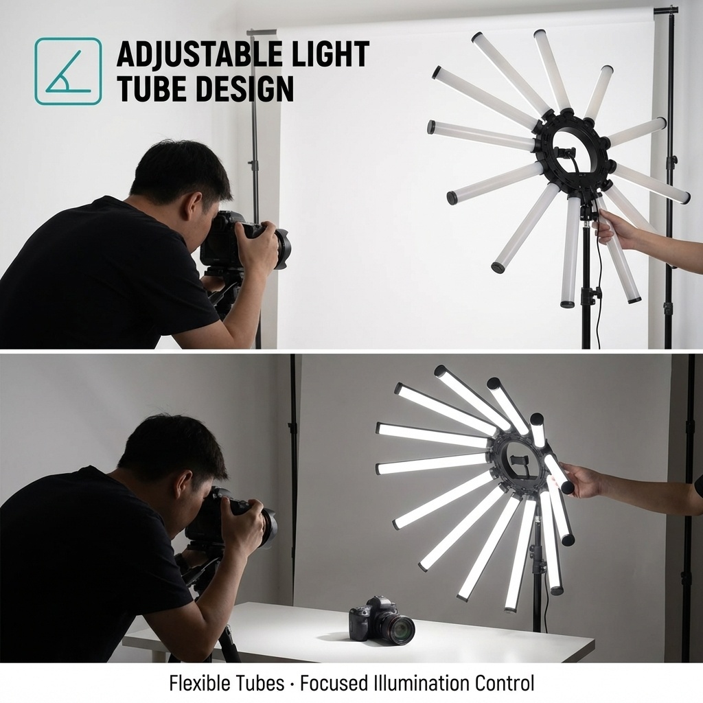 12アームマルチチューブ写真撮影照明キット 180W大型LE - Photography Lighting Studio のレビューと価格