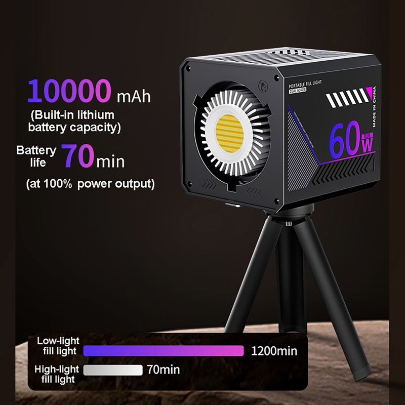 60W RGBビデオライト ポータブルLED撮影スタジオライ - Photography Lightning のレビューと価格