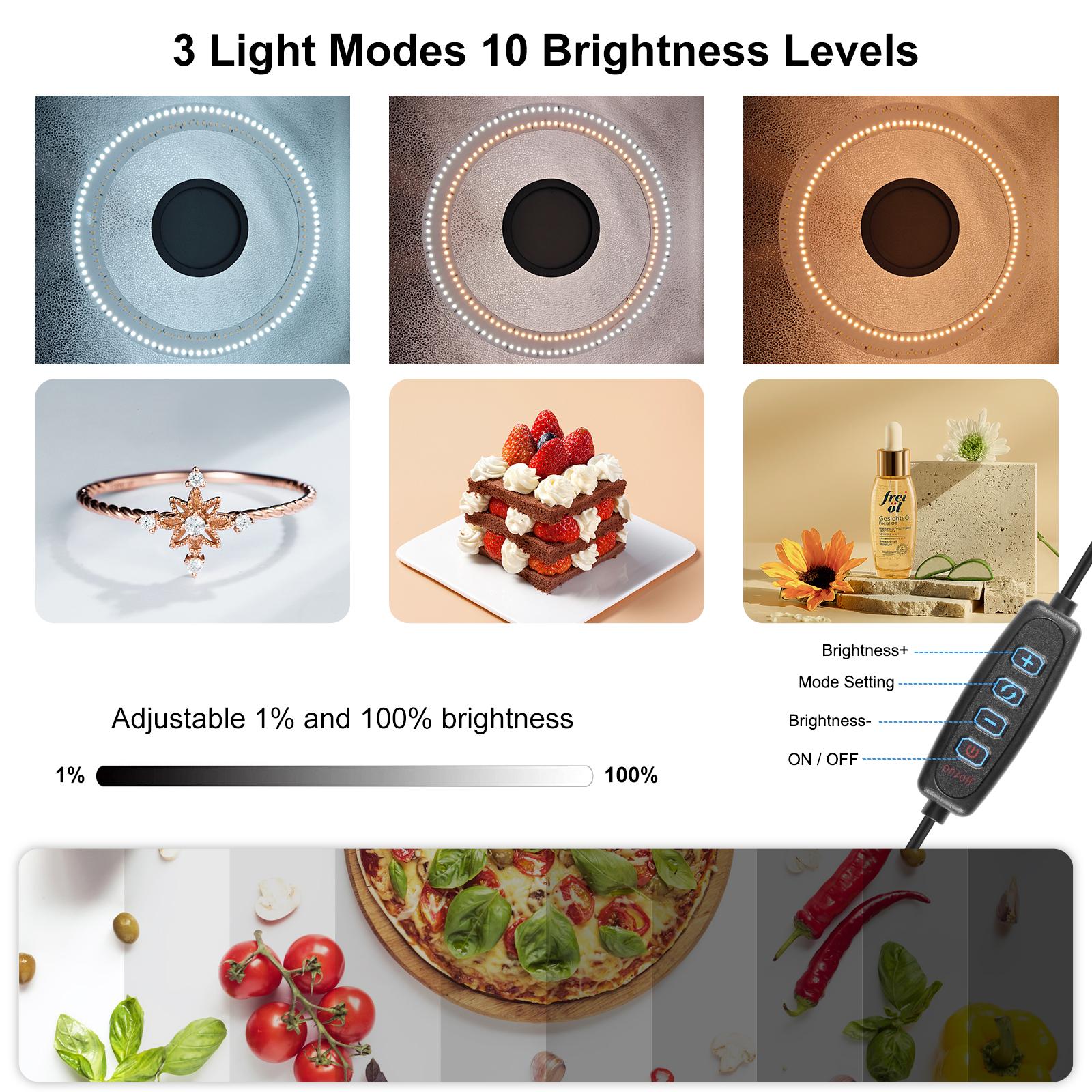 PULUZ 50cm折りたたみ式ポータブルリングライト PD - Photography Lighting Backdrop のレビューと価格