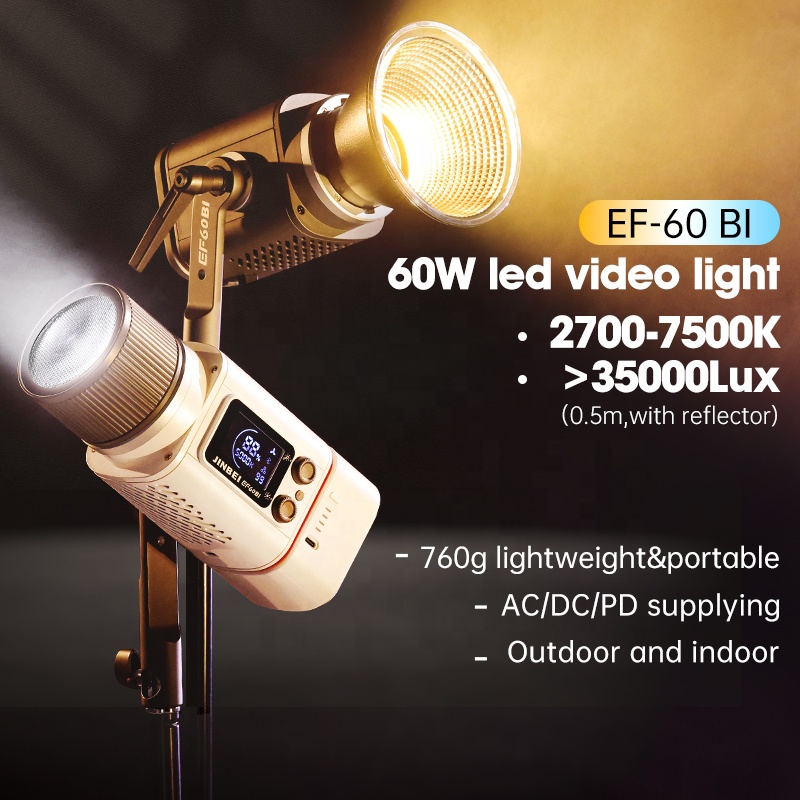 JINBEI EF-60BI 60 ワット写真撮影照明ポータ - Photography Lighting Case のレビューと価格