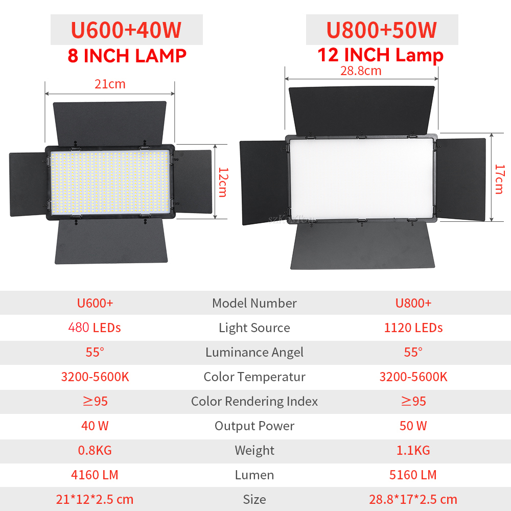 U800 u600 LEDフォトスタジオキット,写真パネル, - Video Light Panel Led のレビューと価格